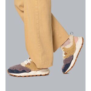 Flower Mountain Pampas Teddy Shearling & Suede Sneaker Shoe Size 7‎